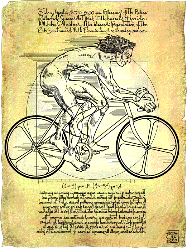 2014 Blessing of the bikes poster, Vetruvian Cyckist.