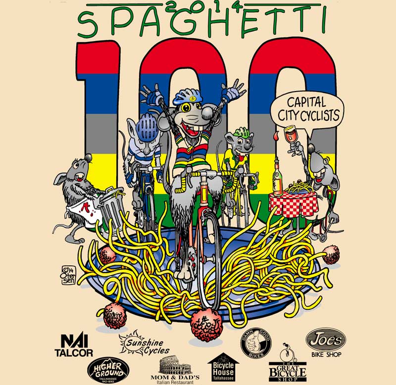 Line art for 2014 Spaghetti 100