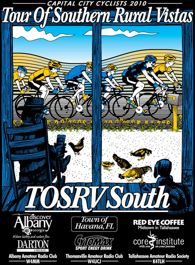 Tee shirt art for Tour of Southern Rural Vistas