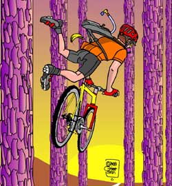 airborne mountain biker