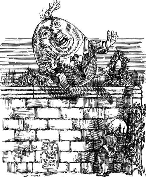 Trumpty Dumpty on the wall...