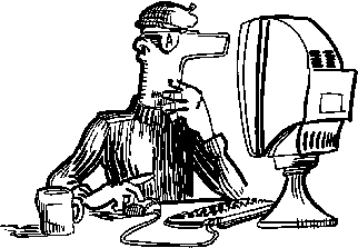 Mister Stupid with a computer